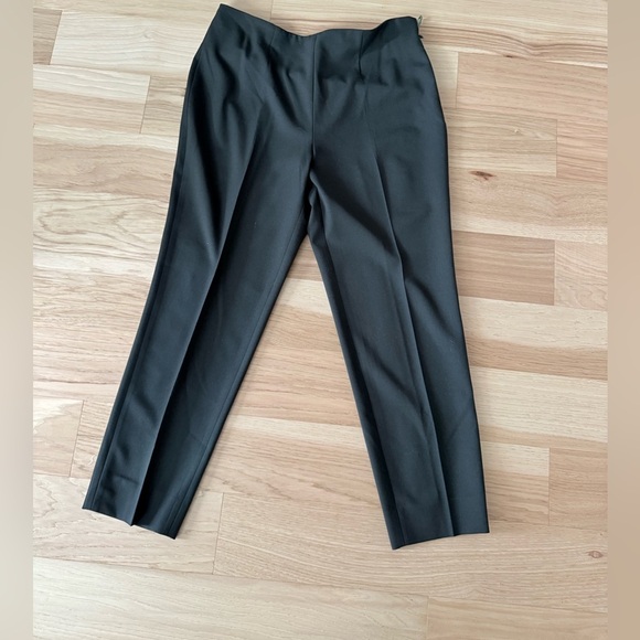 PIAZZA SEMPIONE Side Zip Virgin Wool Blend  Cropped Pants Size 12 Dark Moss - Picture 3 of 12
